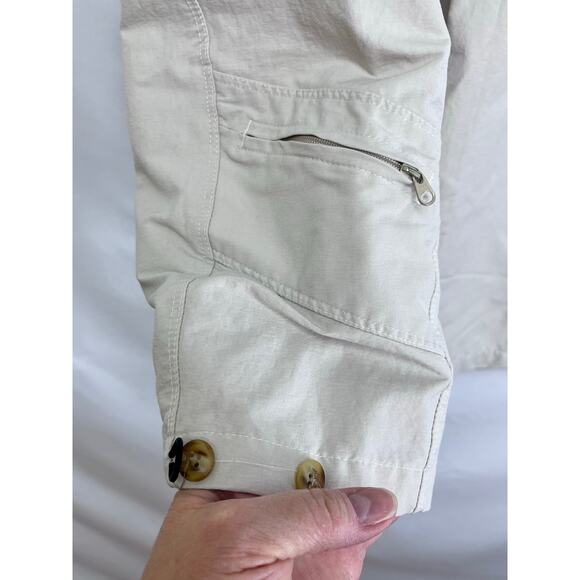 Title Nine Khaki Wide Leg Crop Pants - Women's Size 8 Athleisure Beach Vacation - Picture 7 of 9